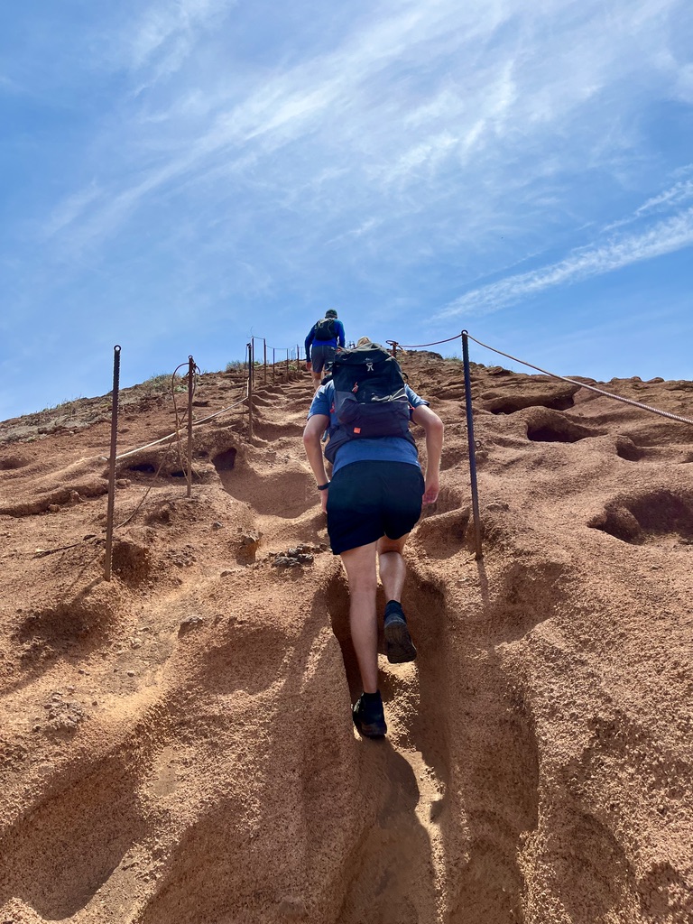 Climb to the viewpoint to see the tail of the ponta de sao lourenço pensinsula