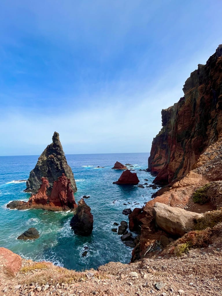 Amazing rock formations in the sea in Madeira