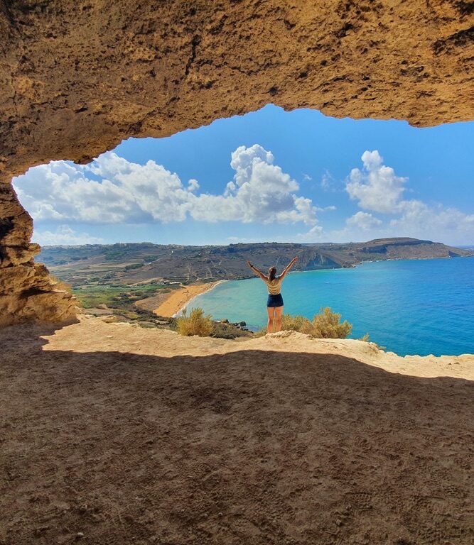View from the Tal Mixta cave, one of the hightlights on this Malta itinerary
