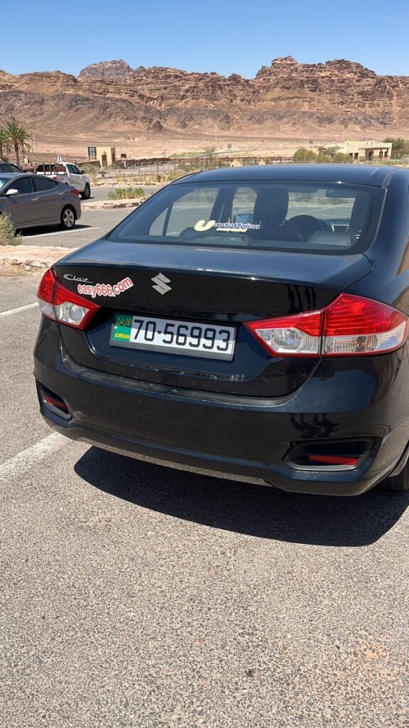 Our car while driving in Jordan, we especially liked to closed boot