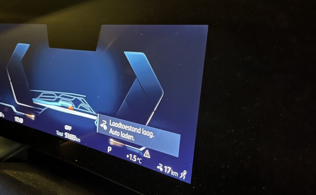 Charging is important when you travel with EV. It this instance my battery only had 17km left.